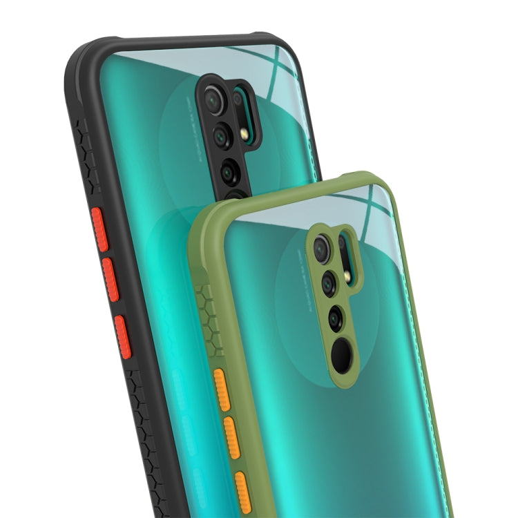 For Xiaomi Redmi 9 Tire Side Texture Contrast Button Shockproof PC + TPU Phone Protective Case