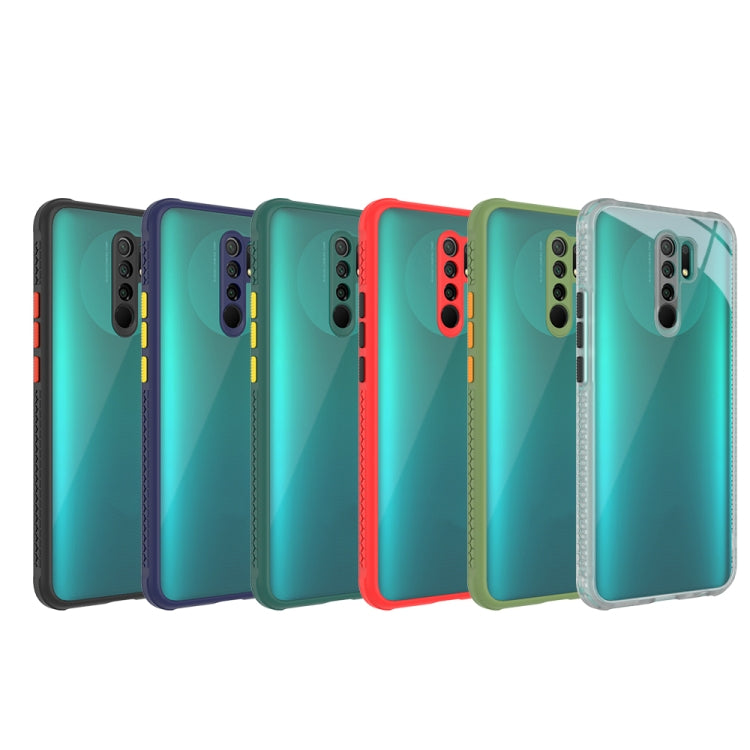 For Xiaomi Redmi 9 Tire Side Texture Contrast Button Shockproof PC + TPU Phone Protective Case