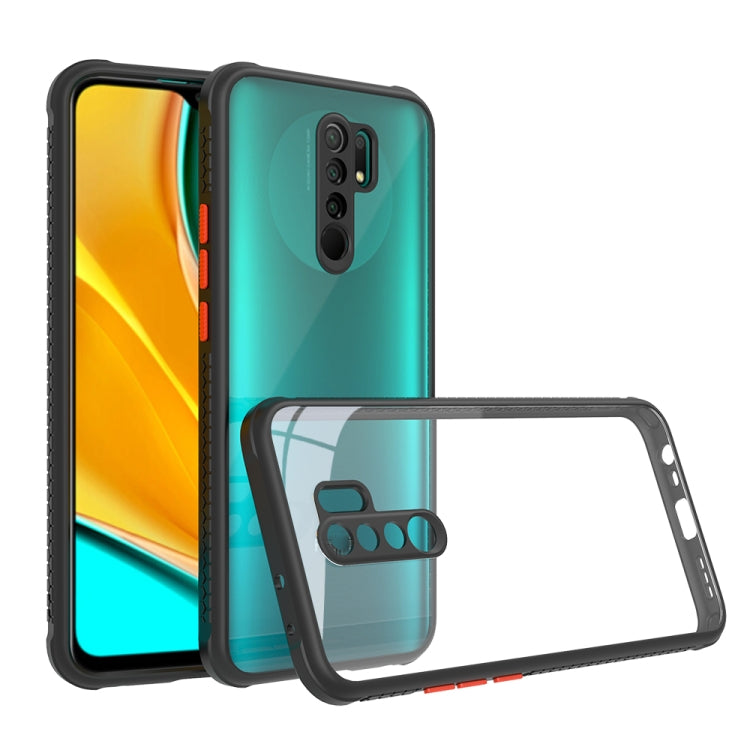 For Xiaomi Redmi 9 Tire Side Texture Contrast Button Shockproof PC + TPU Phone Protective Case