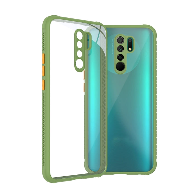 For Xiaomi Redmi 9 Tire Side Texture Contrast Button Shockproof PC + TPU Phone Protective Case