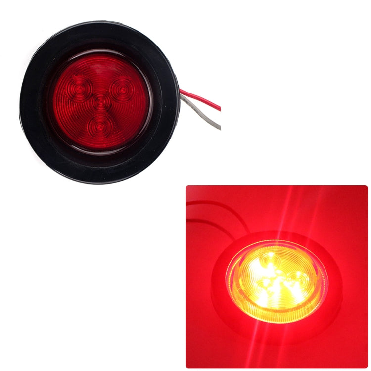 8 PCS Truck Trailer Red LED 2 inch Round Side Marker Clearance Tail Light Kits with Heat Shrink Tube