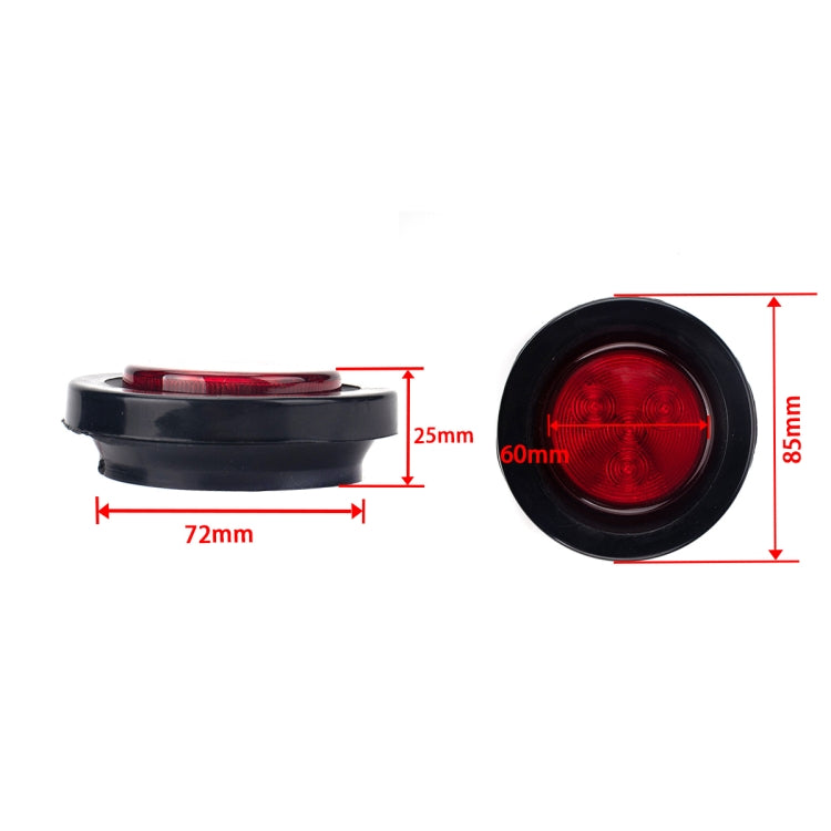 8 PCS Truck Trailer Red LED 2.5 inch Round Side Marker Clearance Tail Light Kits with Heat Shrink Tube