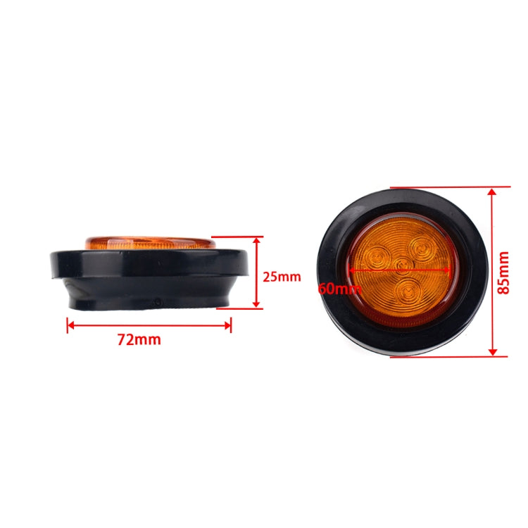 8 PCS Truck Trailer Yellow LED 2.5 inch Round Side Marker Clearance Tail Light Kits with Heat Shrink Tube