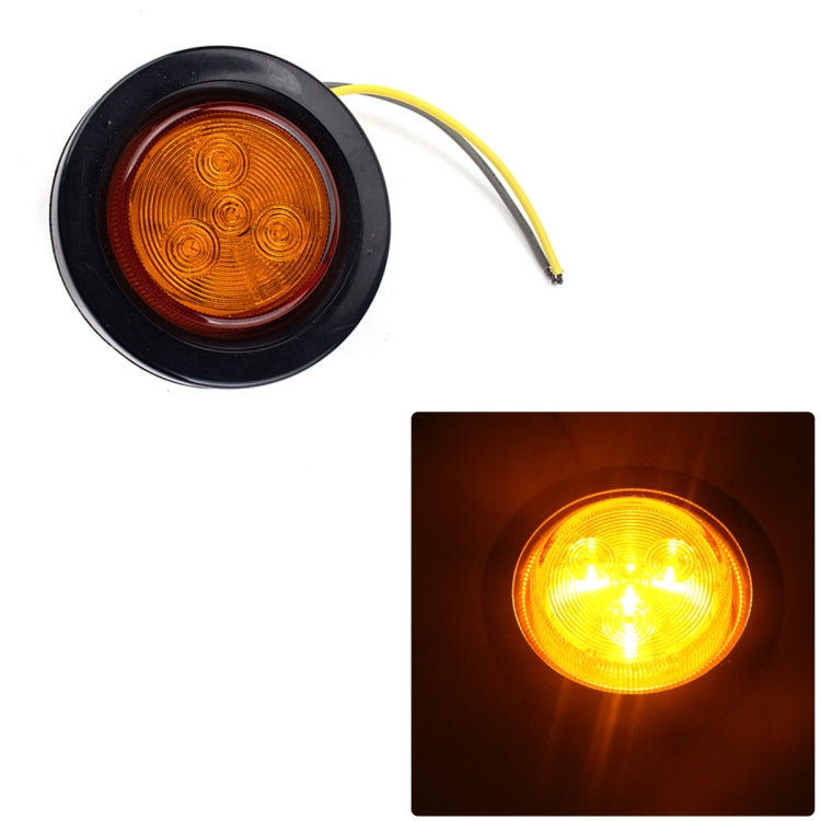 8 PCS Truck Trailer Yellow LED 2.5 inch Round Side Marker Clearance Tail Light Kits with Heat Shrink Tube