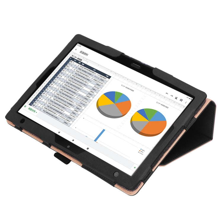 WY-606C For Sharp Dtab D-41A (2020) Retro Texture PU + TPU Horizontal Flip Leather Case with Holder & Card Slots & Hand Strap