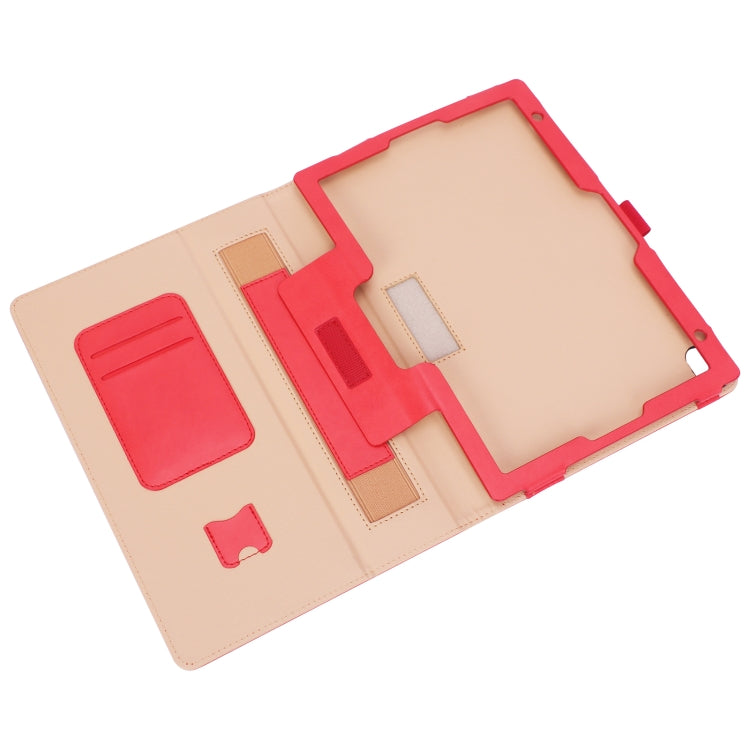 WY-606C For Sharp Dtab D-41A (2020) Retro Texture PU + TPU Horizontal Flip Leather Case with Holder & Card Slots & Hand Strap