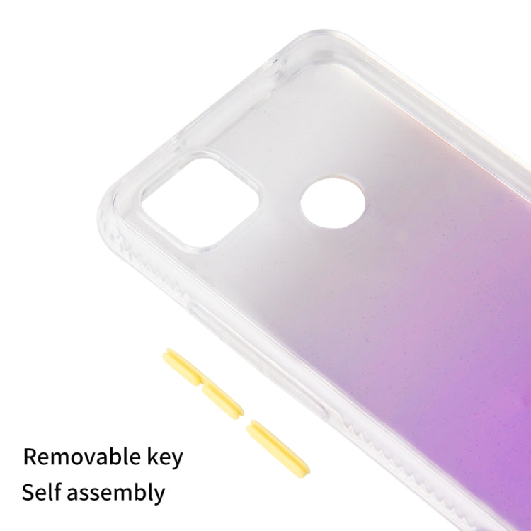 For Xiaomi Redmi 9C Gradient Shockproof TPU Case with Detachable Buttons