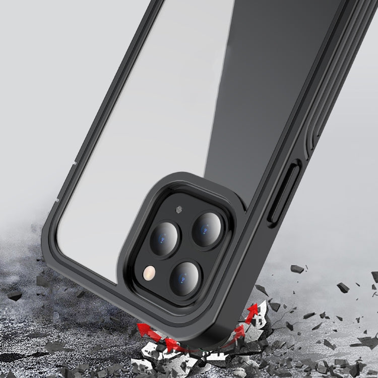 For iPhone 12 Pro Max Waterproof Dustproof Shockproof Transparent Acrylic Protective Case(Black)