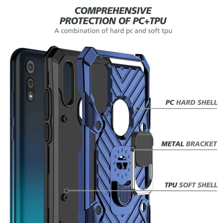 For Motorola Moto E6s (2020) Cool Armor PC + TPU Shockproof Case with 360 Degree Rotation Ring Holder