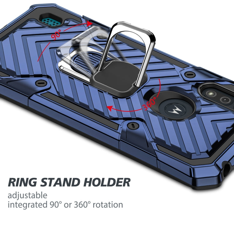 For Motorola Moto E6s (2020) Cool Armor PC + TPU Shockproof Case with 360 Degree Rotation Ring Holder