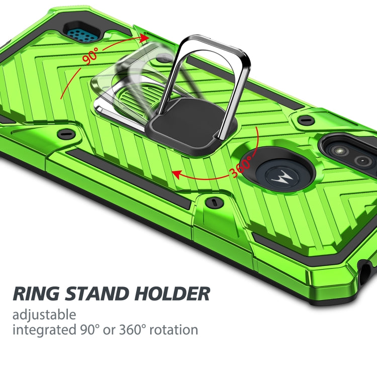 For Motorola Moto E6s (2020) Cool Armor PC + TPU Shockproof Case with 360 Degree Rotation Ring Holder