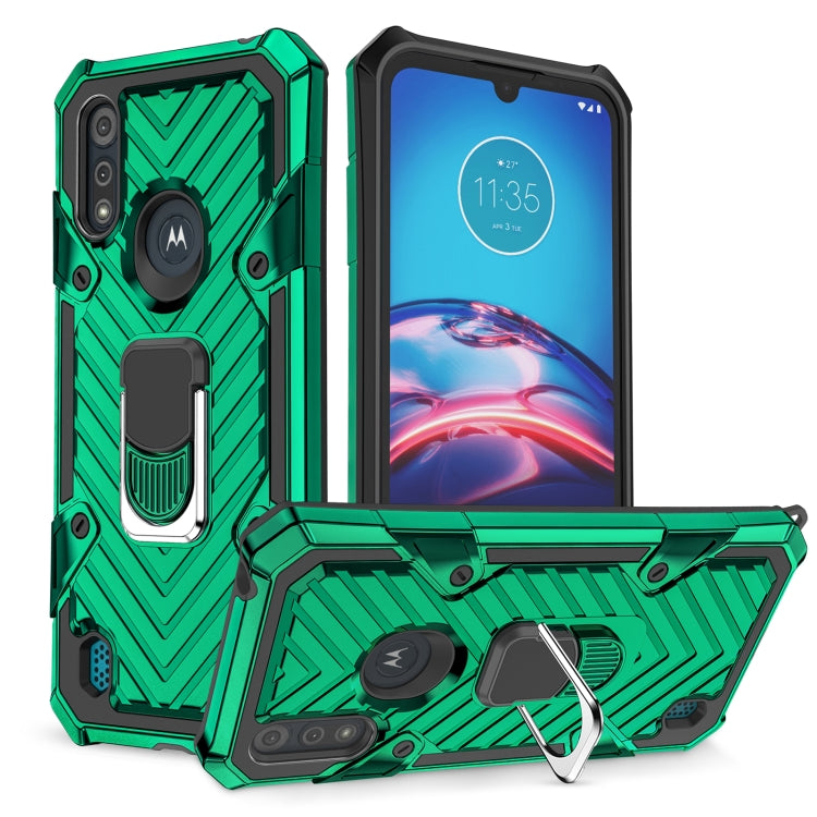 For Motorola Moto E6s (2020) Cool Armor PC + TPU Shockproof Case with 360 Degree Rotation Ring Holder