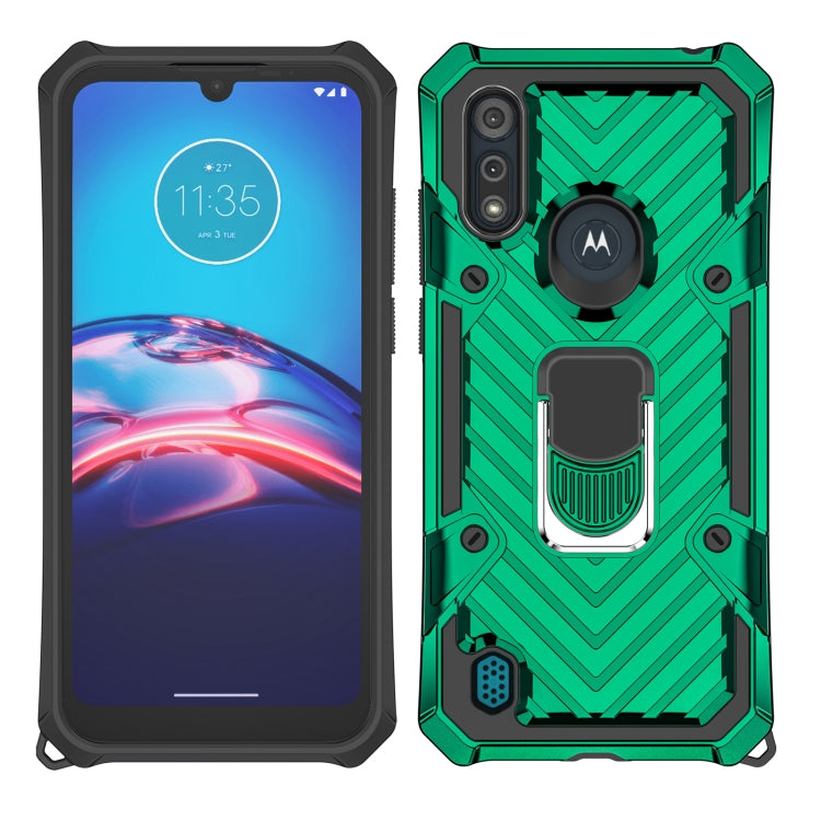 For Motorola Moto E6s (2020) Cool Armor PC + TPU Shockproof Case with 360 Degree Rotation Ring Holder