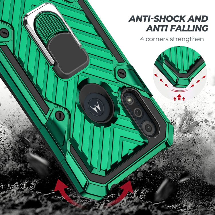 For Motorola Moto E6s (2020) Cool Armor PC + TPU Shockproof Case with 360 Degree Rotation Ring Holder