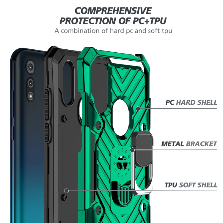 For Motorola Moto E6s (2020) Cool Armor PC + TPU Shockproof Case with 360 Degree Rotation Ring Holder
