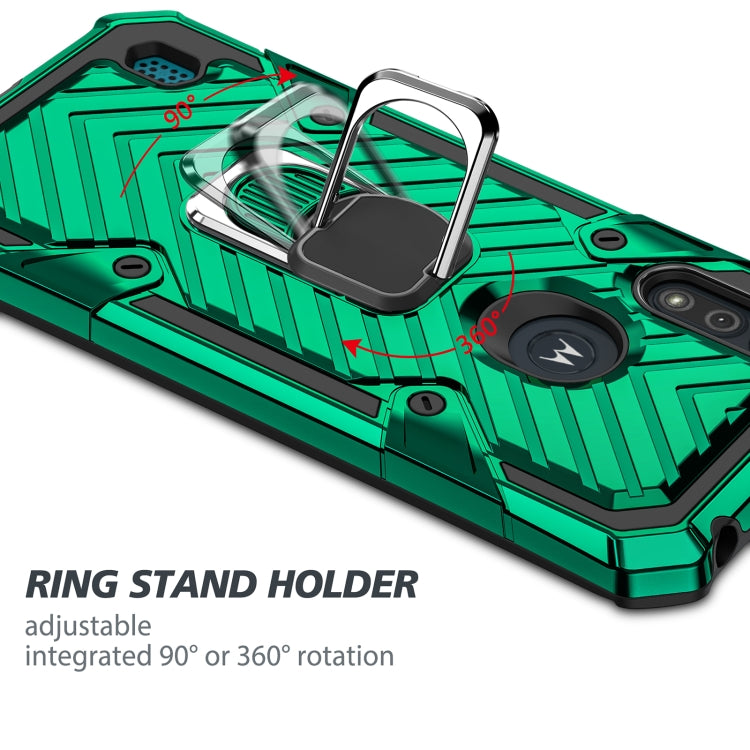 For Motorola Moto E6s (2020) Cool Armor PC + TPU Shockproof Case with 360 Degree Rotation Ring Holder