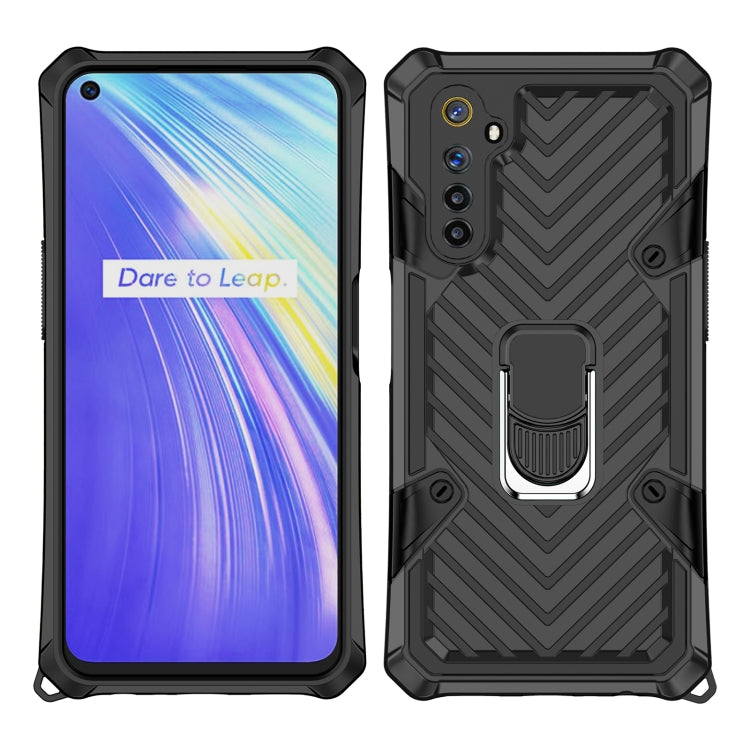 For OPPO Realme 6 Cool Armor PC + TPU Shockproof Case with 360 Degree Rotation Ring Holder