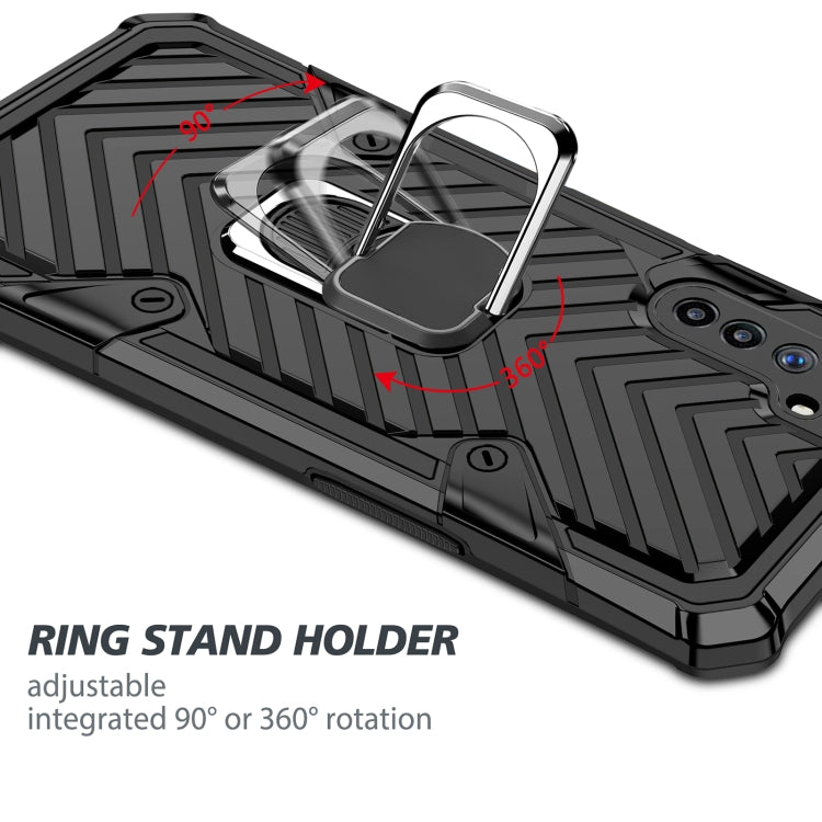 For OPPO Realme 6 Cool Armor PC + TPU Shockproof Case with 360 Degree Rotation Ring Holder