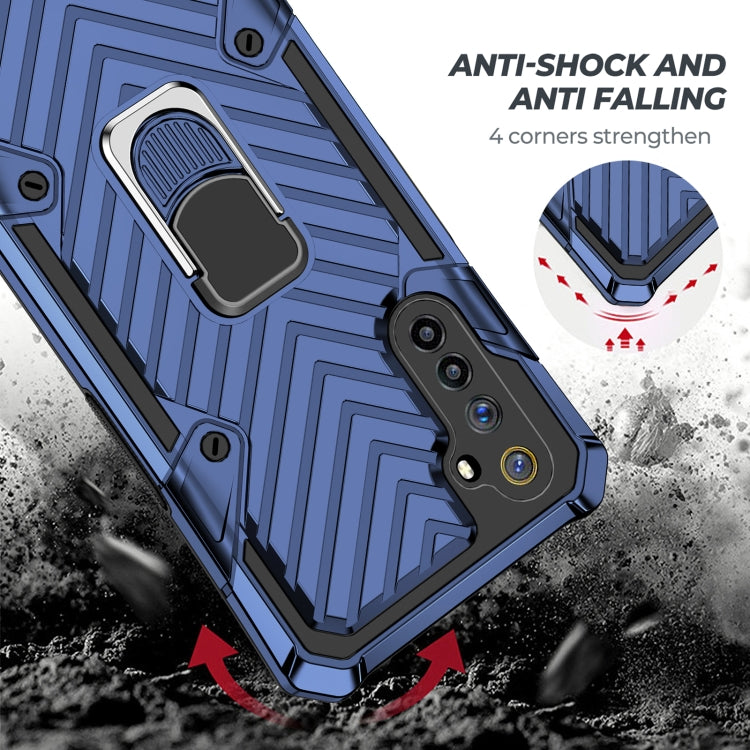 For OPPO Realme 6 Cool Armor PC + TPU Shockproof Case with 360 Degree Rotation Ring Holder