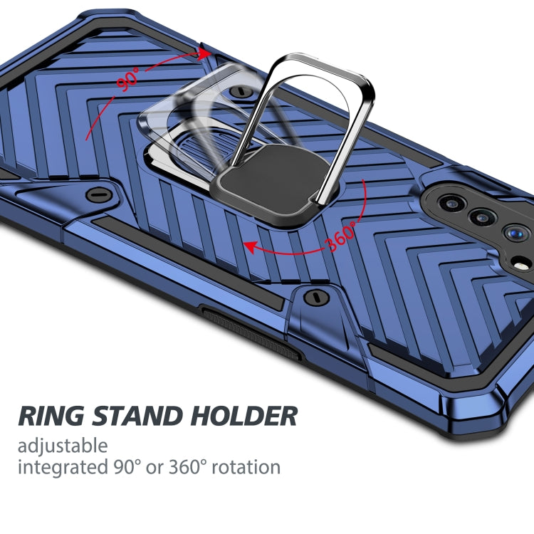 For OPPO Realme 6 Cool Armor PC + TPU Shockproof Case with 360 Degree Rotation Ring Holder