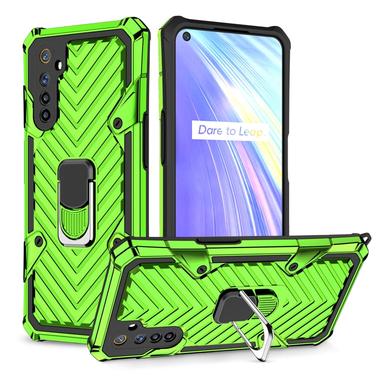 For OPPO Realme 6 Cool Armor PC + TPU Shockproof Case with 360 Degree Rotation Ring Holder