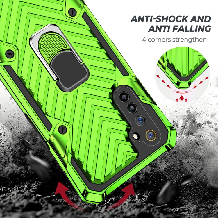 For OPPO Realme 6 Cool Armor PC + TPU Shockproof Case with 360 Degree Rotation Ring Holder