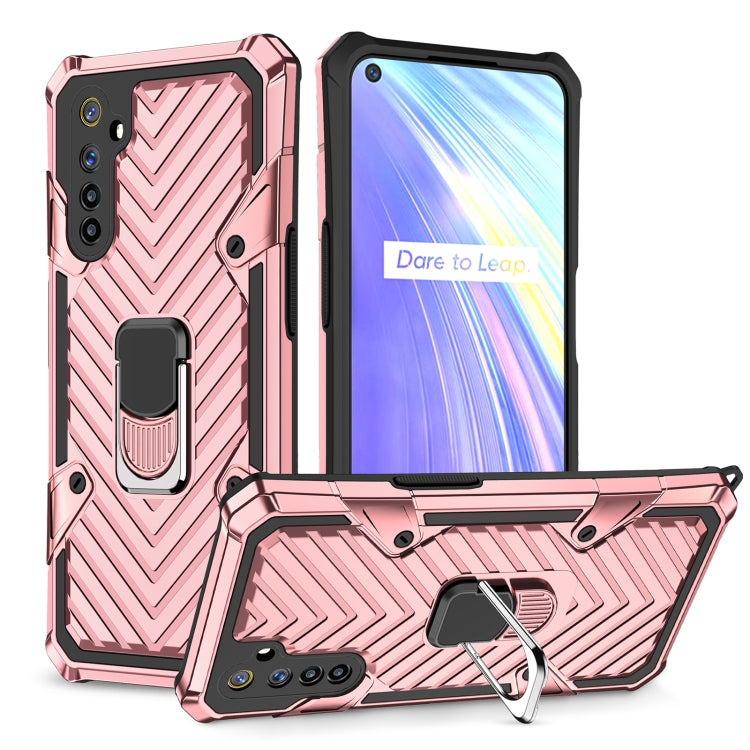 For OPPO Realme 6 Cool Armor PC + TPU Shockproof Case with 360 Degree Rotation Ring Holder