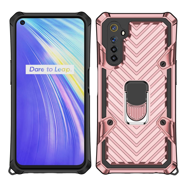 For OPPO Realme 6 Cool Armor PC + TPU Shockproof Case with 360 Degree Rotation Ring Holder