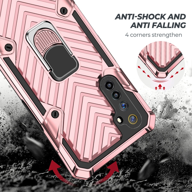 For OPPO Realme 6 Cool Armor PC + TPU Shockproof Case with 360 Degree Rotation Ring Holder