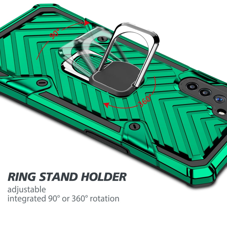 For OPPO Realme 6 Cool Armor PC + TPU Shockproof Case with 360 Degree Rotation Ring Holder