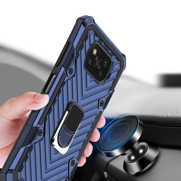 For Xiaomi Poco X3 NFC Cool Armor PC + TPU Shockproof Case with 360 Degree Rotation Ring Holder