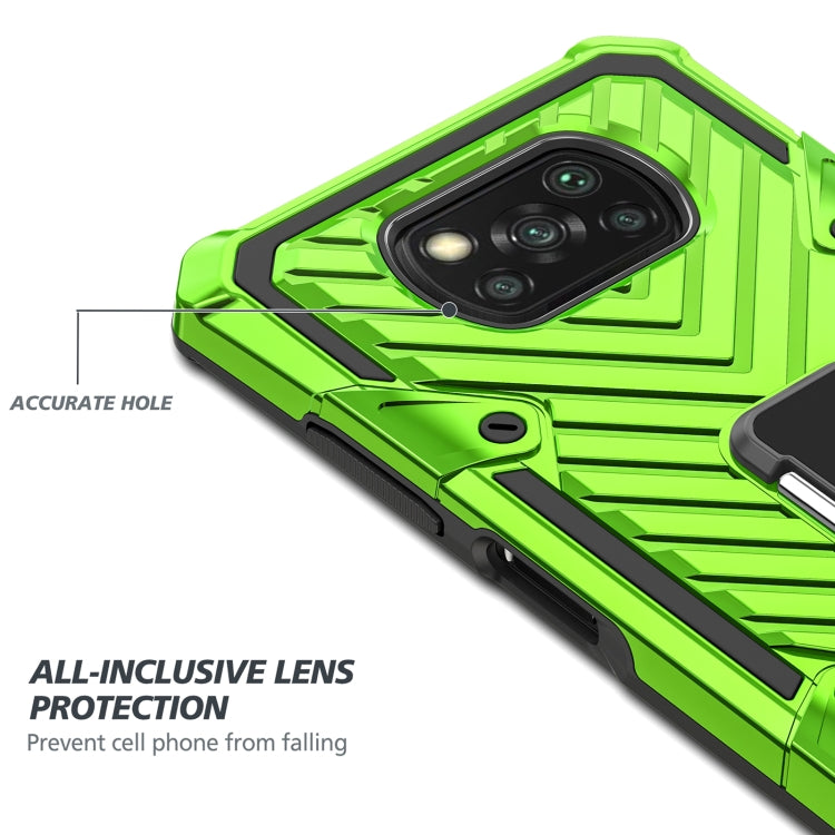 For Xiaomi Poco X3 NFC Cool Armor PC + TPU Shockproof Case with 360 Degree Rotation Ring Holder