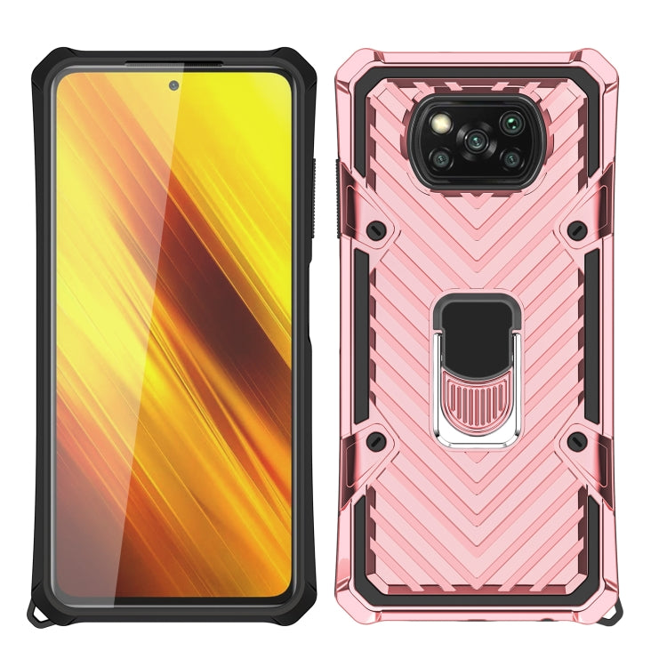 For Xiaomi Poco X3 NFC Cool Armor PC + TPU Shockproof Case with 360 Degree Rotation Ring Holder