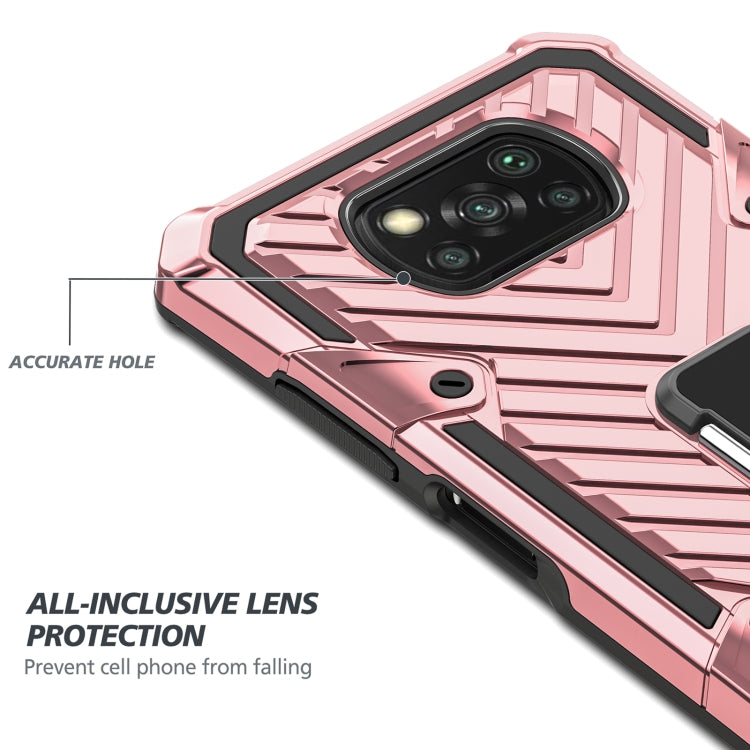 For Xiaomi Poco X3 NFC Cool Armor PC + TPU Shockproof Case with 360 Degree Rotation Ring Holder