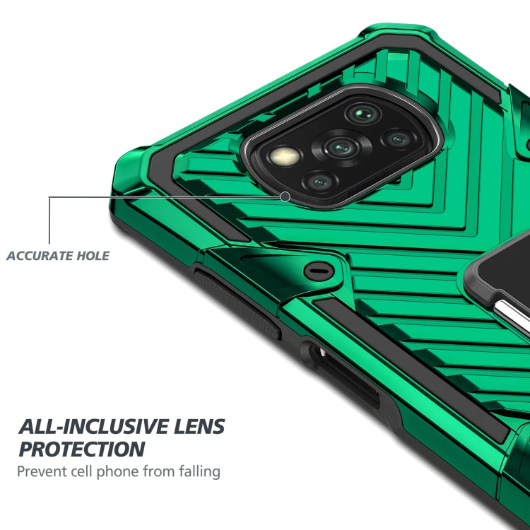 For Xiaomi Poco X3 NFC Cool Armor PC + TPU Shockproof Case with 360 Degree Rotation Ring Holder