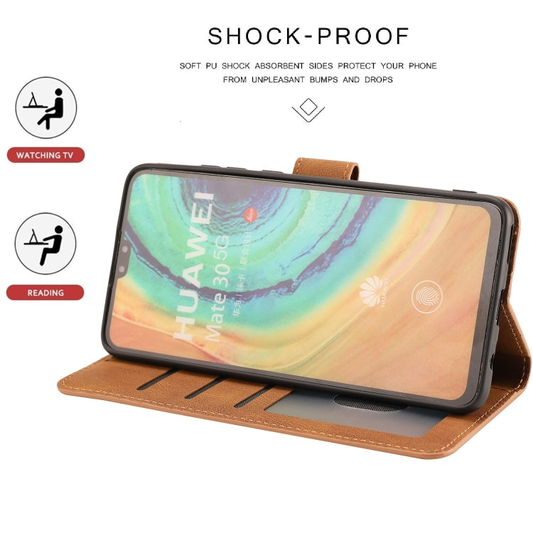 For Huawei Mate 30 Fantasy Classic Skin-feel Calfskin Texture Magnetic Buckle Horizontal Flip PU Leather Case with Holder & Card Slot & Wallet