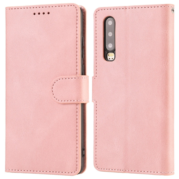 For Huawei P30 Fantasy Classic Skin-feel Calfskin Texture Magnetic Buckle Horizontal Flip PU Leather Case with Holder & Card Slot & Wallet