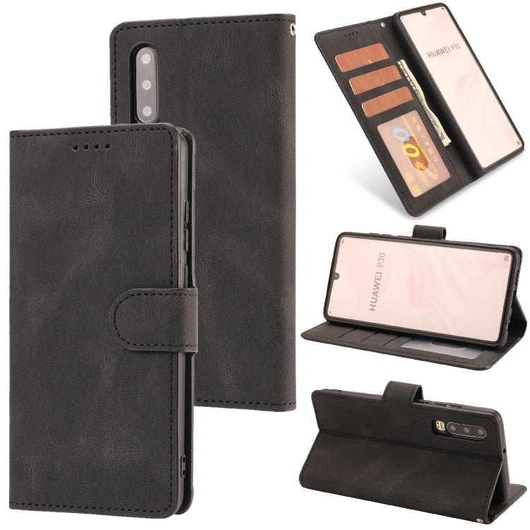 For Huawei P30 Fantasy Classic Skin-feel Calfskin Texture Magnetic Buckle Horizontal Flip PU Leather Case with Holder & Card Slot & Wallet