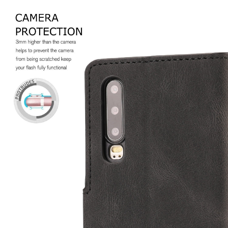 For Huawei P30 Fantasy Classic Skin-feel Calfskin Texture Magnetic Buckle Horizontal Flip PU Leather Case with Holder & Card Slot & Wallet