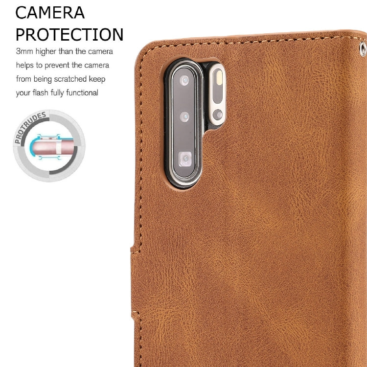 For Huawei P30 Pro Fantasy Classic Skin-feel Calfskin Texture Magnetic Buckle Horizontal Flip PU Leather Case with Holder & Card Slot & Wallet