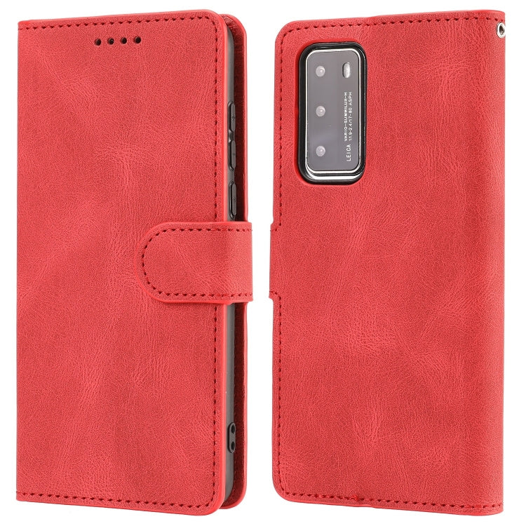 For Huawei P40 Fantasy Classic Skin-feel Calfskin Texture Magnetic Buckle Horizontal Flip PU Leather Case with Holder & Card Slot & Wallet