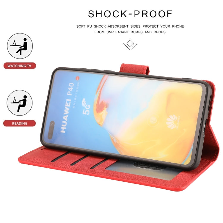 For Huawei P40 Fantasy Classic Skin-feel Calfskin Texture Magnetic Buckle Horizontal Flip PU Leather Case with Holder & Card Slot & Wallet