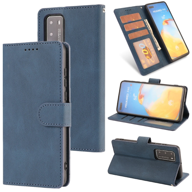 For Huawei P40 Fantasy Classic Skin-feel Calfskin Texture Magnetic Buckle Horizontal Flip PU Leather Case with Holder & Card Slot & Wallet
