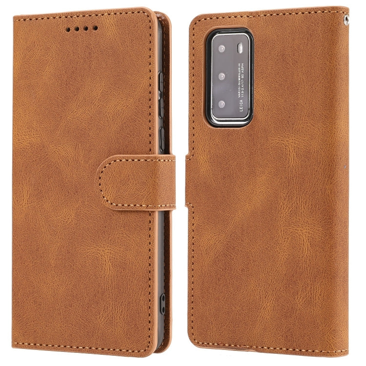 For Huawei P40 Fantasy Classic Skin-feel Calfskin Texture Magnetic Buckle Horizontal Flip PU Leather Case with Holder & Card Slot & Wallet