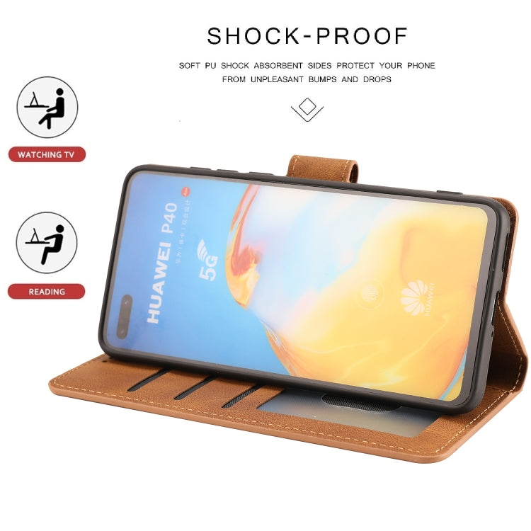 For Huawei P40 Fantasy Classic Skin-feel Calfskin Texture Magnetic Buckle Horizontal Flip PU Leather Case with Holder & Card Slot & Wallet