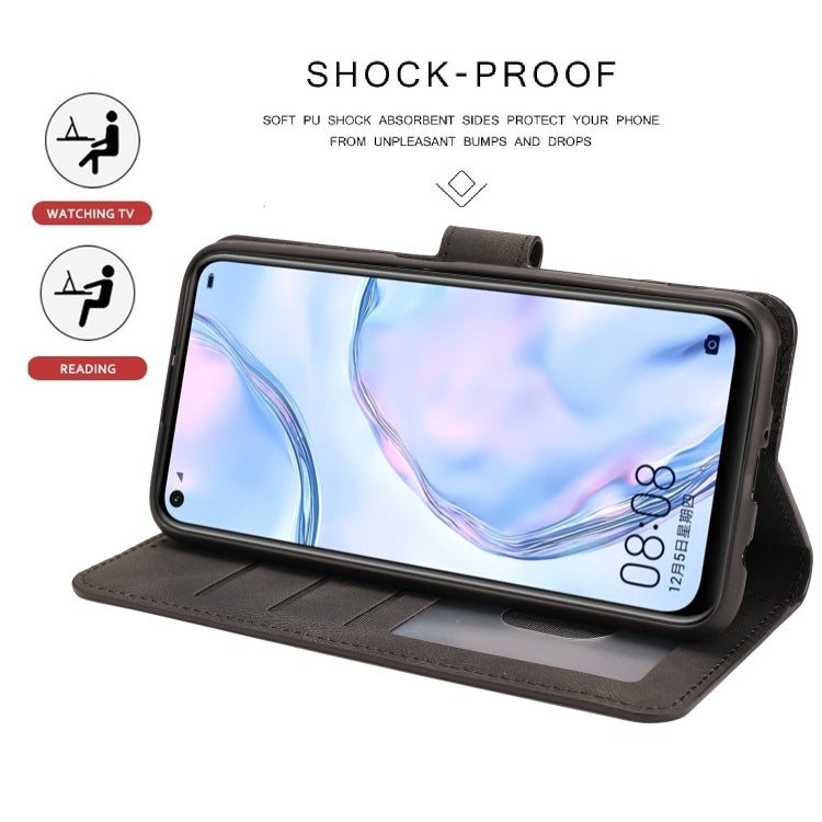 For Huawei P40 Lite / nova 6 SE Fantasy Classic Skin-feel Calfskin Texture Magnetic Buckle Horizontal Flip PU Leather Case with Holder & Card Slot & Wallet