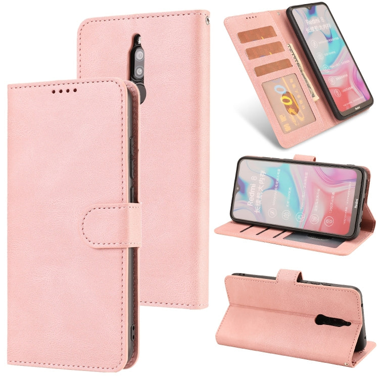 For Xiaomi Redmi 8 Fantasy Classic Skin-feel Calfskin Texture Magnetic Buckle Horizontal Flip PU Leather Case with Holder & Card Slot & Wallet
