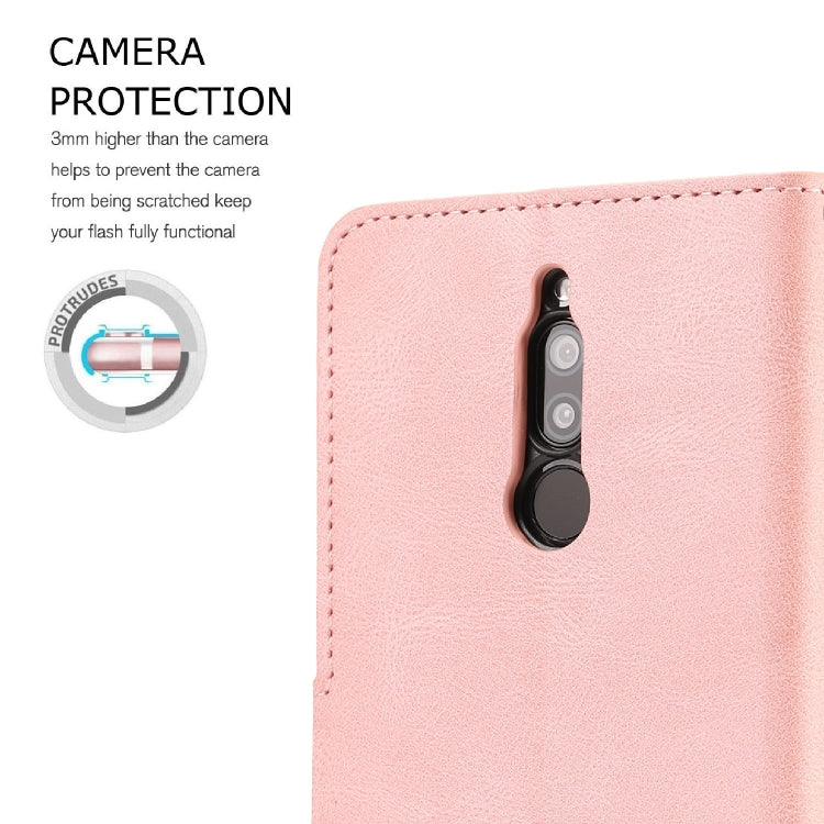 For Xiaomi Redmi 8 Fantasy Classic Skin-feel Calfskin Texture Magnetic Buckle Horizontal Flip PU Leather Case with Holder & Card Slot & Wallet