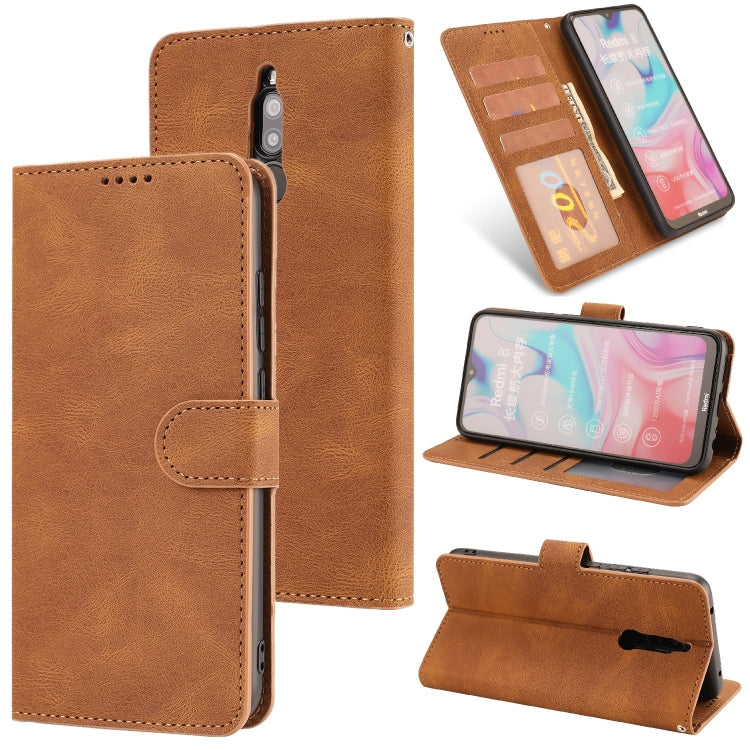 For Xiaomi Redmi 8 Fantasy Classic Skin-feel Calfskin Texture Magnetic Buckle Horizontal Flip PU Leather Case with Holder & Card Slot & Wallet