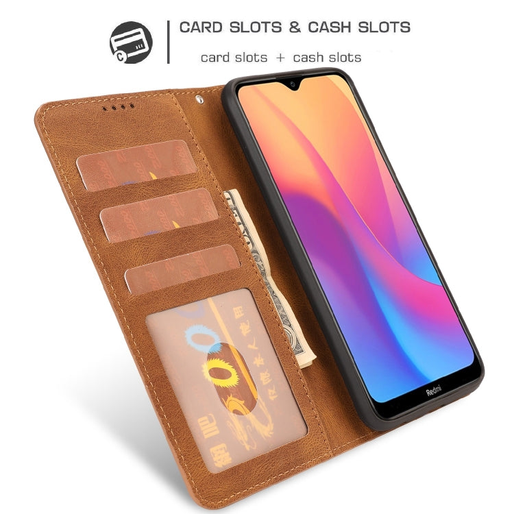 For Xiaomi Redmi 8A Fantasy Classic Skin-feel Calfskin Texture Magnetic Buckle Horizontal Flip PU Leather Case with Holder & Card Slot & Wallet